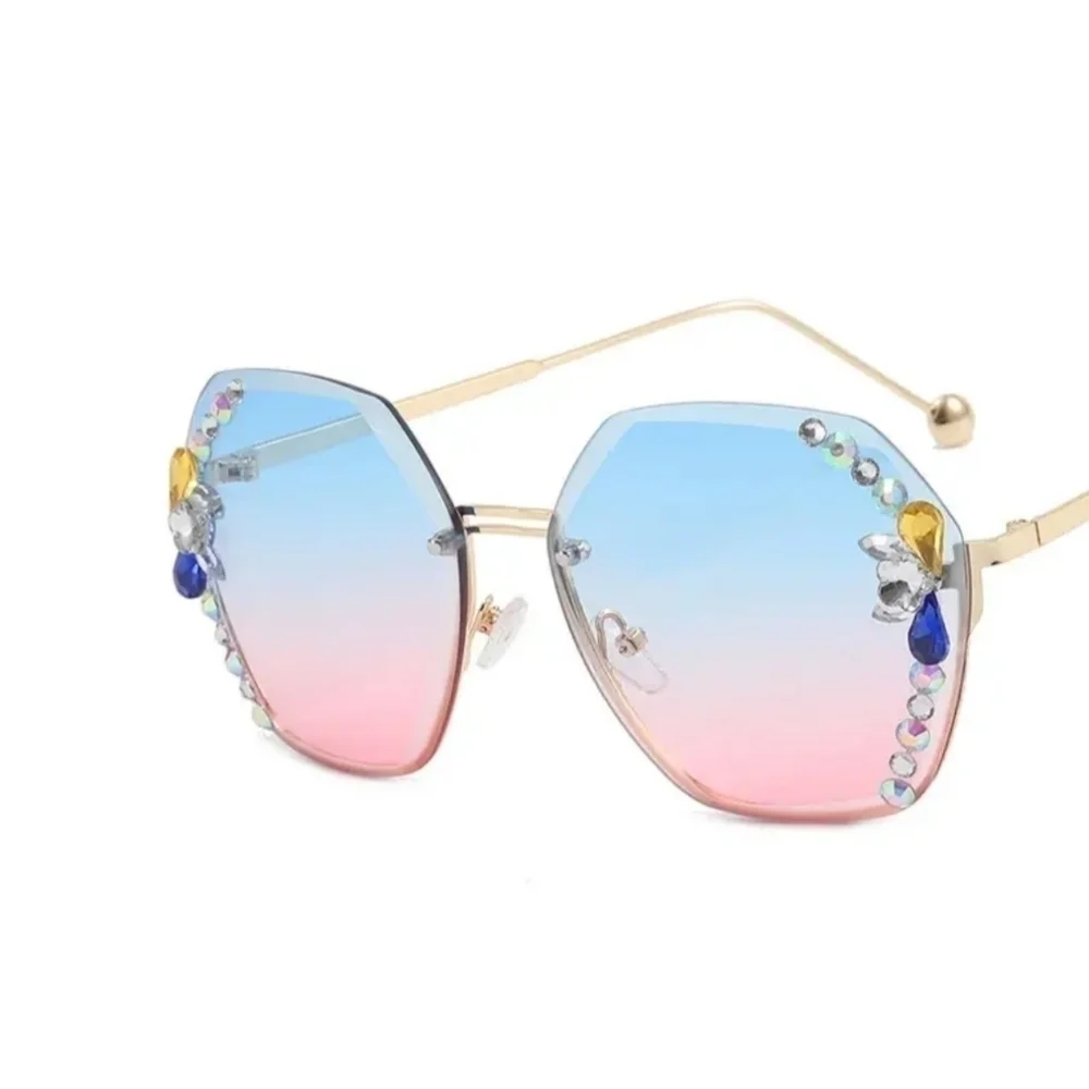 New multi colored women's fashion rimless sunglasses